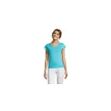 Variante bleu atoll - MOON T-SHIRT FEMME COL V