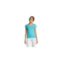Variante bleu atoll - MOON T-SHIRT FEMME COL V