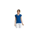 Variante bleu royal - MOON T-SHIRT FEMME COL V