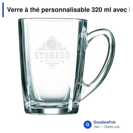Verre à thé personnalisable 320 ml avec logo - Morning