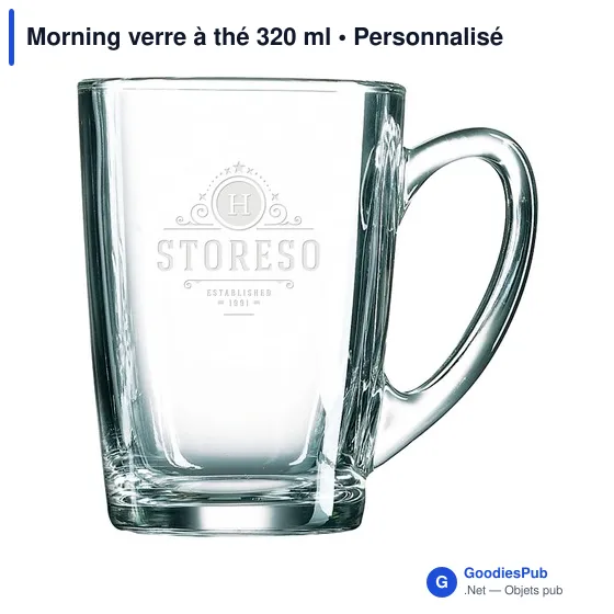 Verre à thé personnalisable 320 ml avec logo - Morning - Image 1