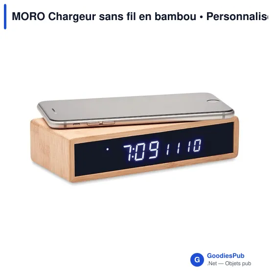 MORO Chargeur sans fil en bambou - Image 3
