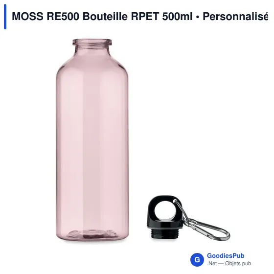 Bouteille personnalisable MOSS RE500 avec logo - 500ml en RPET - Image 2