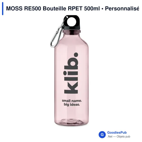 Bouteille personnalisable MOSS RE500 avec logo - 500ml en RPET - Image 3