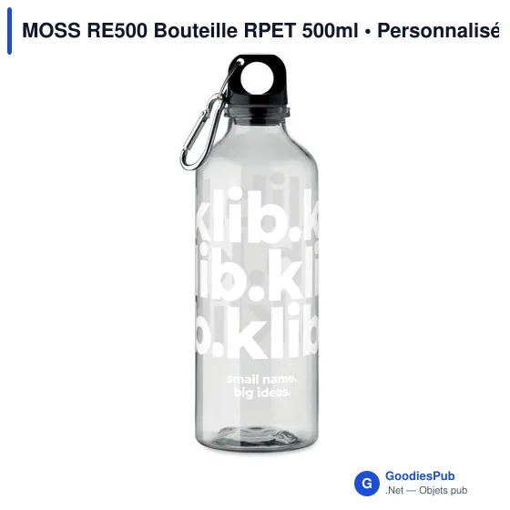 Bouteille personnalisable MOSS RE500 avec logo - 500ml en RPET - Image 8