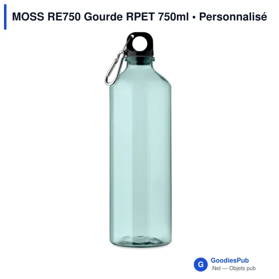 Gourde personnalisable MOSS RE750 avec logo en RPET 750ml - Image 1