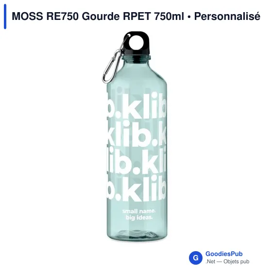 Gourde personnalisable MOSS RE750 avec logo en RPET 750ml - Image 3