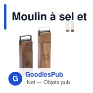 Moulin à sel et à poivre personnalisable en bois avec logo - Orrefors Jernverk - Miniature 1