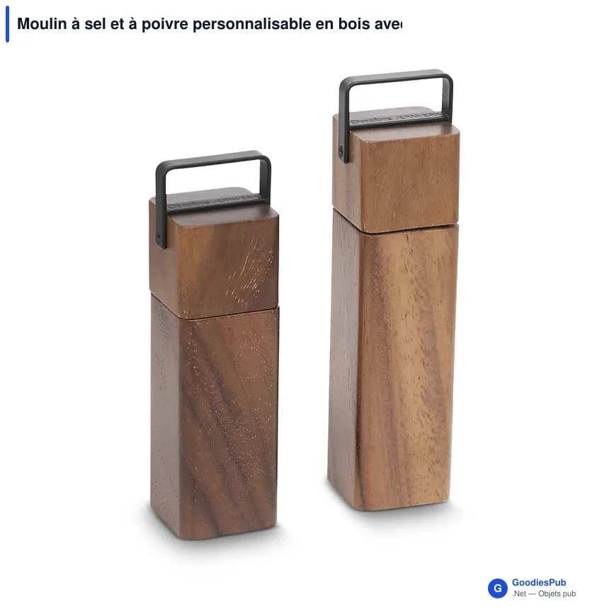 Moulin à sel et à poivre personnalisable en bois avec logo - Orrefors Jernverk - Image 2