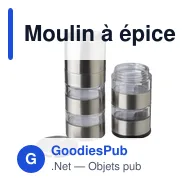 Moulin à épices personnalisable en acier inoxydable Rylan avec logo - Miniature 4