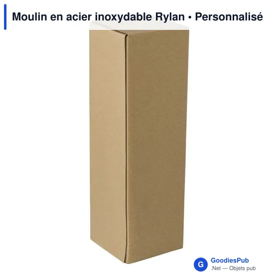 Moulin à épices personnalisable en acier inoxydable Rylan avec logo - Image 6