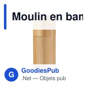 Moulin à épices personnalisable en bambou Verena avec logo - Miniature 1