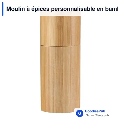Moulin à épices personnalisable en bambou Verena avec logo