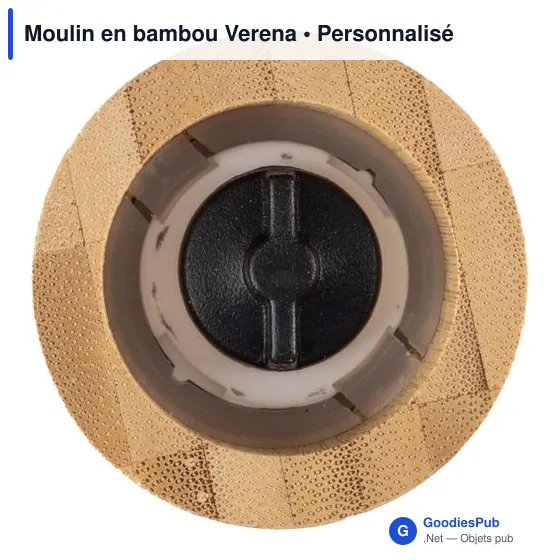 Moulin à épices personnalisable en bambou Verena avec logo - Image 2