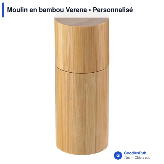 Moulin à épices personnalisable en bambou Verena avec logo - Image 3