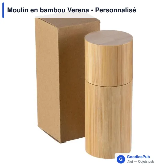 Moulin à épices personnalisable en bambou Verena avec logo - Image 5