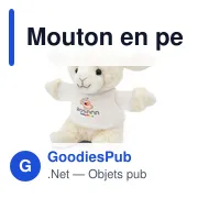 Mouton en peluche personnalisable avec logo - Bleathany - Miniature 1
