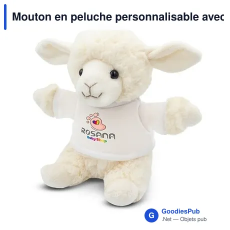 Mouton en peluche personnalisable avec logo - Bleathany