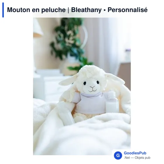 Mouton en peluche personnalisable avec logo - Bleathany - Image 3