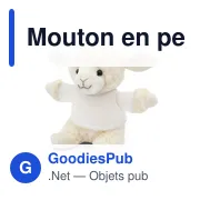 Mouton en peluche personnalisable avec logo - Bleathany - Miniature 4