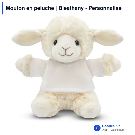 Mouton en peluche personnalisable avec logo - Bleathany - Image 5