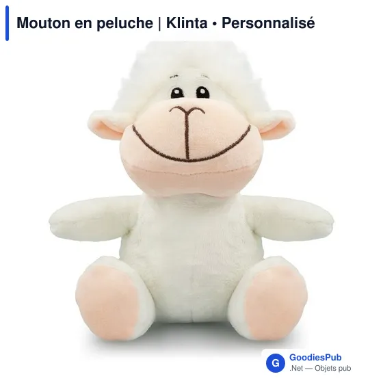 Mouton en peluche personnalisable avec logo - Klinta - Image 1