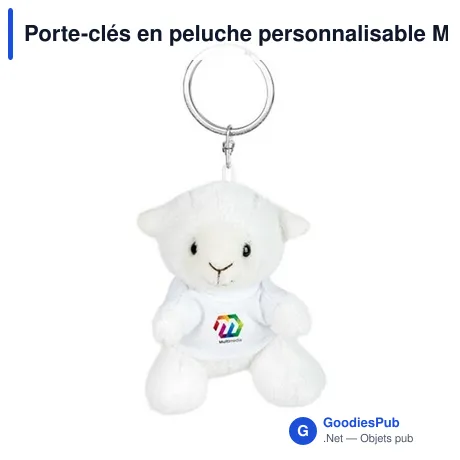 Porte-clés en peluche personnalisable Mouton avec logo - Colleen