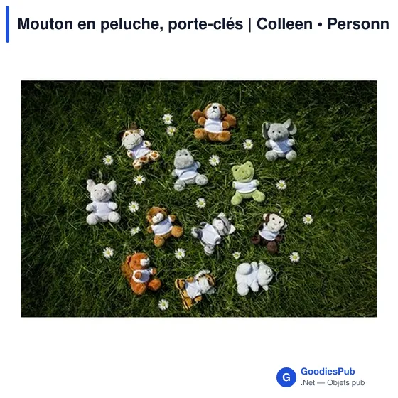 Porte-clés en peluche personnalisable Mouton avec logo - Colleen - Image 2