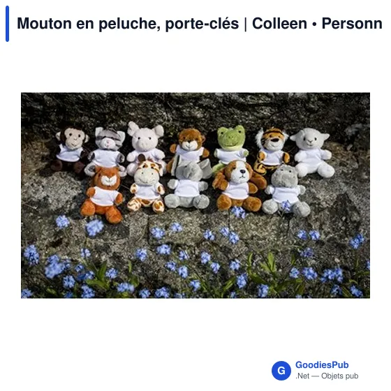 Porte-clés en peluche personnalisable Mouton avec logo - Colleen - Image 3