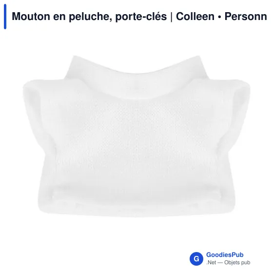 Porte-clés en peluche personnalisable Mouton avec logo - Colleen - Image 6
