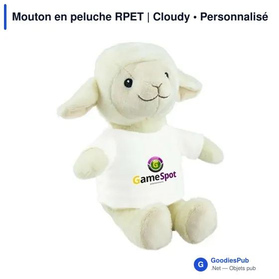 Mouton en peluche personnalisable avec logo - Cloudy - Image 1