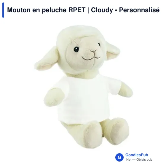 Mouton en peluche personnalisable avec logo - Cloudy - Image 2