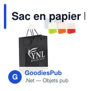 Sac en papier kraft personnalisable format moyen 24 x 30 cm avec logo - Moyen - Miniature 1