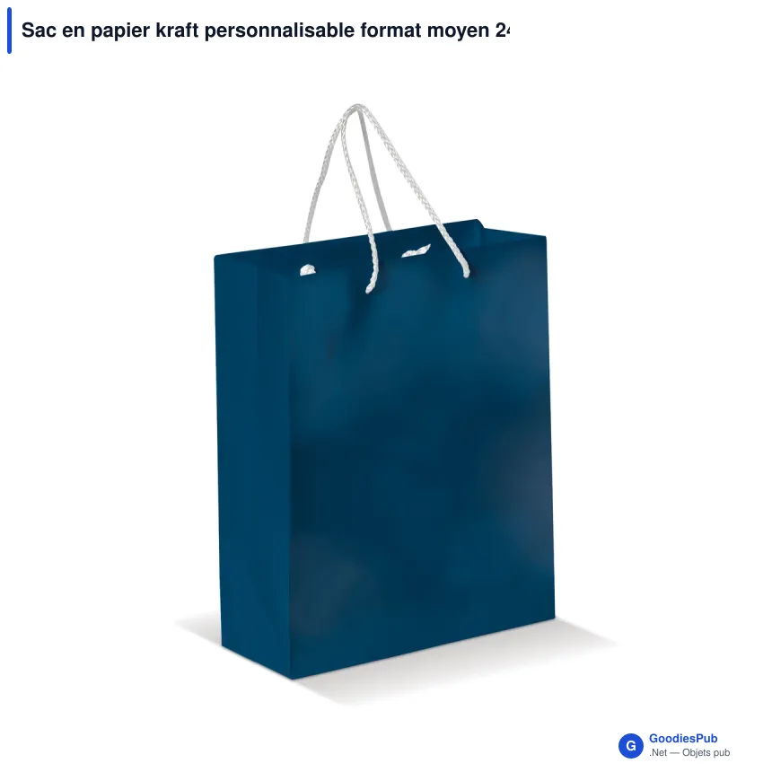 Sac en papier kraft personnalisable format moyen 24 x 30 cm avec logo - Moyen - Image 3