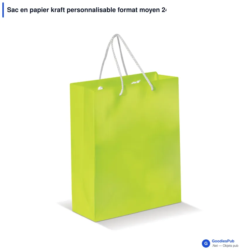 Sac en papier kraft personnalisable format moyen 24 x 30 cm avec logo - Moyen - Image 5