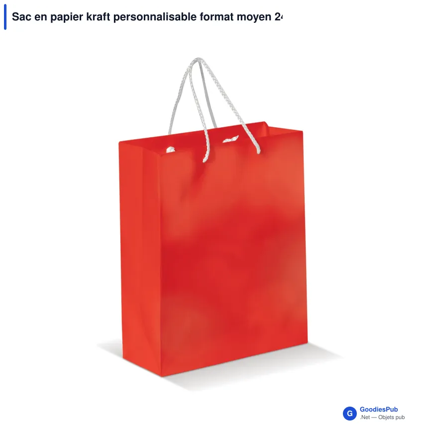 Sac en papier kraft personnalisable format moyen 24 x 30 cm avec logo - Moyen - Image 6