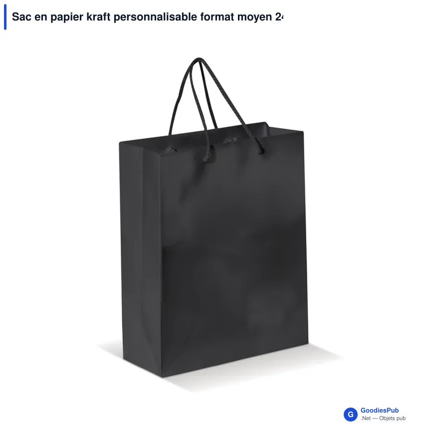Sac en papier kraft personnalisable format moyen 24 x 30 cm avec logo - Moyen - Image 7