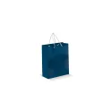 Variante Bleu foncé - Sac en papier kraft personnalisable format moyen 24 x 30 cm avec logo - Moyen