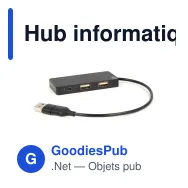 Hub informatique personnalisable en aluminium recyclé avec logo - Alu - Miniature 2