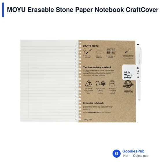 Carnet de notes personnalisable en papier de pierre avec logo - MOYU - Image 4