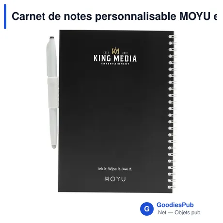 Carnet de notes personnalisable MOYU en papier de pierre avec logo