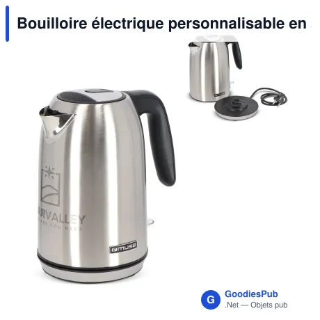 Bouilloire électrique personnalisable en acier inoxydable avec logo - Muse MS-015