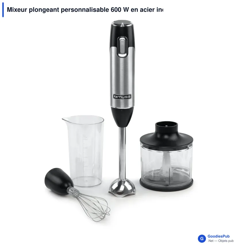 Mixeur plongeant personnalisable 600 W en acier inoxydable avec logo - Muse MS-05 - Image 2
