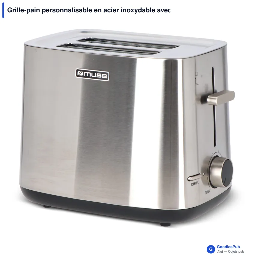 Grille-pain personnalisable en acier inoxydable avec logo - Muse MS-115 - Image 2