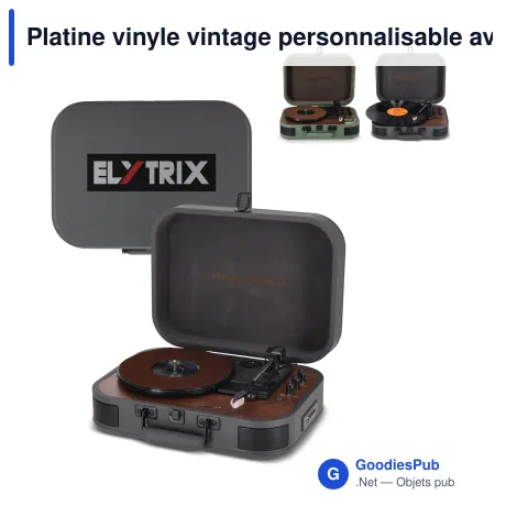 Platine vinyle vintage personnalisable avec sortie Bluetooth et logo - Muse MT-207