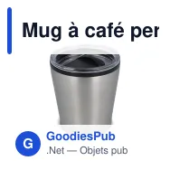Mug à café personnalisable en inox et plastique avec logo - 180 ml - Miniature 2