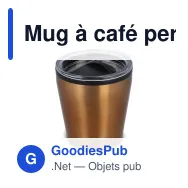 Mug à café personnalisable en inox et plastique avec logo - 180 ml - Miniature 5