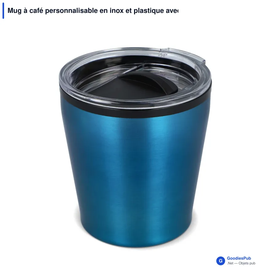 Mug à café personnalisable en inox et plastique avec logo - 180 ml - Image 6