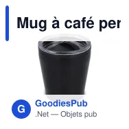 Mug à café personnalisable en inox et plastique avec logo - 180 ml - Miniature 7