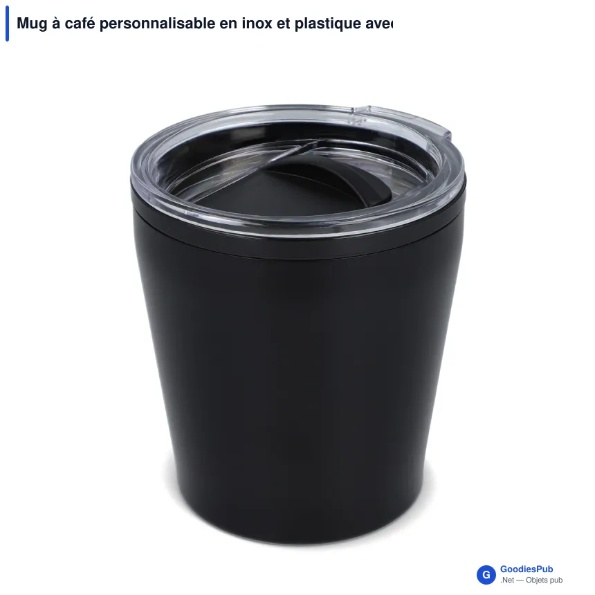 Mug à café personnalisable en inox et plastique avec logo - 180 ml - Image 7